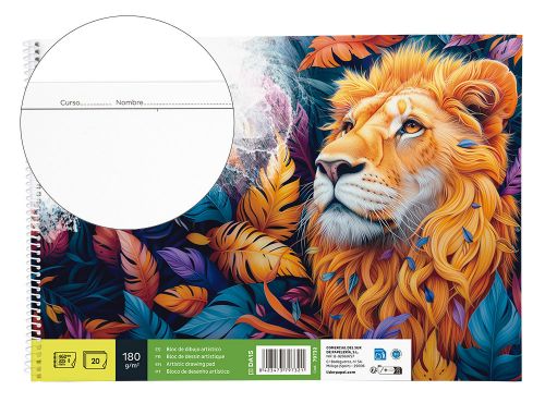 Bloco de desenho liderpapel artistico espiral 460x325mm 20 folhas 180 gr com esquadria , Liderpapel , 79732 , 8423473797321
